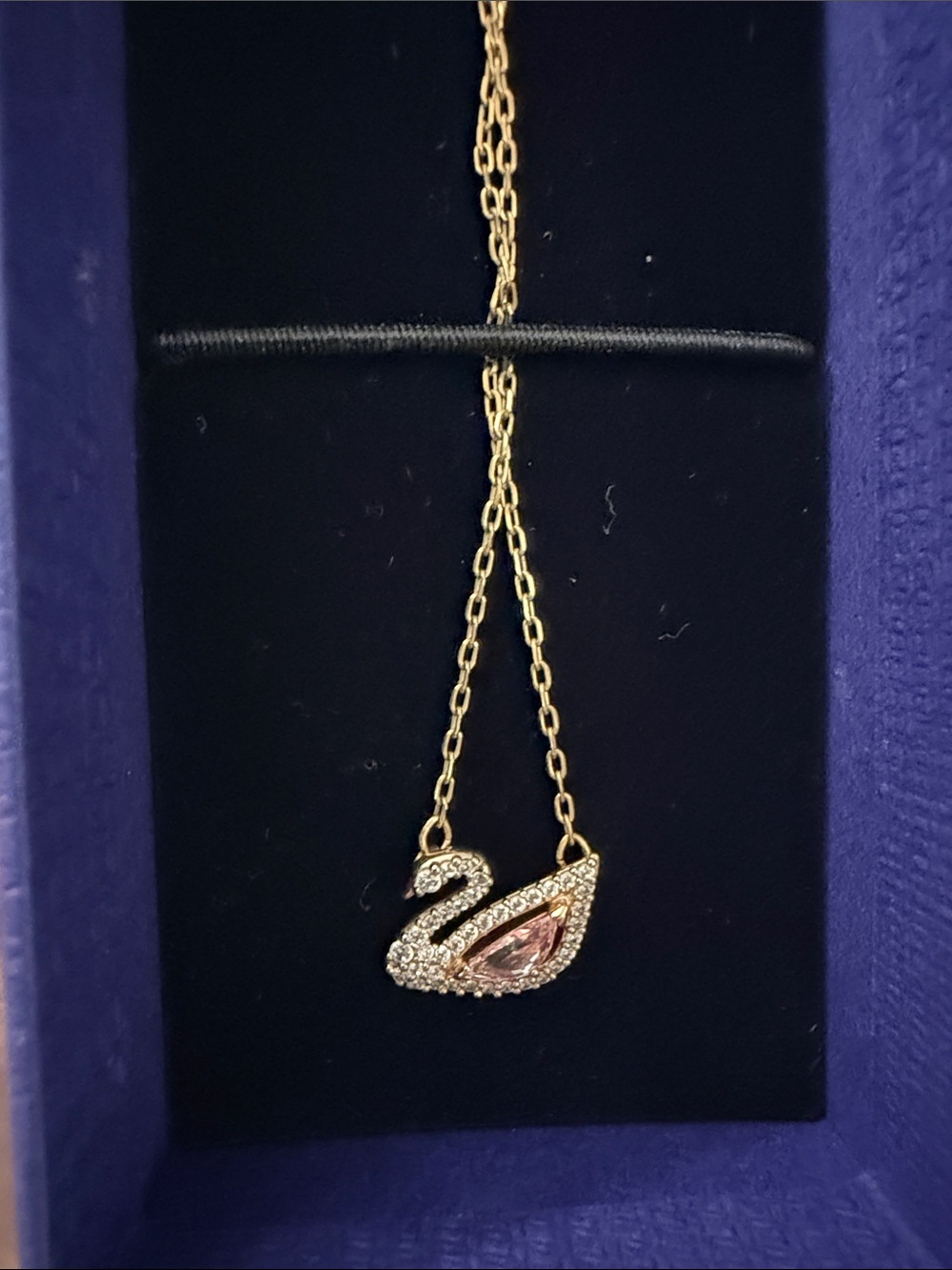 Swarovski 18k Rose Gold Finish Swan Pendant Necklace